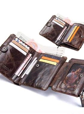 Leather Wallet Money Bag Clutch Purse for men card Holders