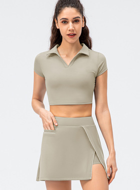 Y22226Set Women's Tennis Skort Set Yoga Leisure