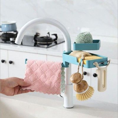 Telescopic Sink Rack Soap Sponge Holder Kitchen Sinks