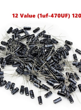 12 Value Kit 0.22uF-470uF Electrolytic Capacitor Assortment