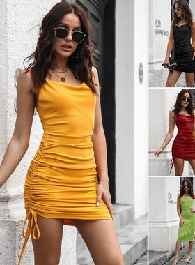 Article pit draw string swing get backless smoke plait skirt