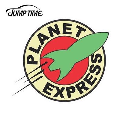 Jump Time 13cm x 13cm  Futurama Planet Express Logo Vinyl er