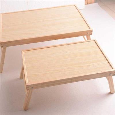 Wooden Frame Folding Table Easy on The Bed Table Outdoor Pic