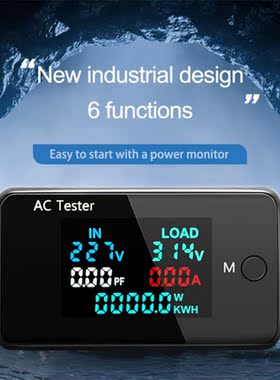 KWS-AC305 AC Power Monitor 6 in 1 LCD Digital Dual Voltage C