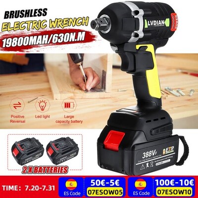 630N.m 388VF Brushless Electric Impact Wrench With 19800mAh