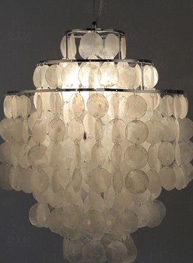 Modern Capiz Shell Pendant Light White Natural Seashell Diy