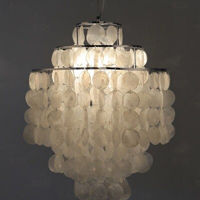 Modern Capiz Shell Pendant Light White Natural Seashell Diy