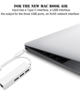USB Ethernet with 3 Port HUB USB 2.0 Type-C RJ45 Lan Network