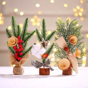 3 Buah Dekorasi Pohon Natal Mini Desktop Simulasi Pohon