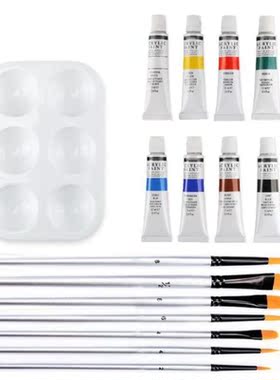 16pcs Professional Acrylic Paints Brush Palette Set Hand Pai