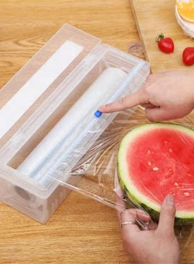 1PC Plastic Wrap Food Film Dispenser For Kitchen Storage Org