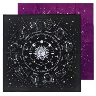 12 Constellations Tarot Card Tablecloth Velvet Divination Al