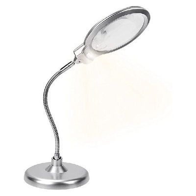 2X 5X Desktop Magnifying Glasses With Light And Stand Hands