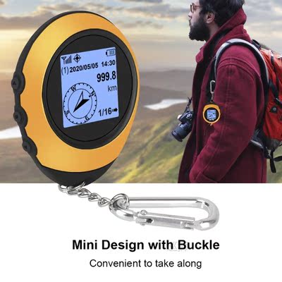 Mini GPS Tourist Navigator Handheld With Buckle Compass For