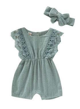 Summer Baby Girl Rompers Newborn Baby Solid Lace Design Romp