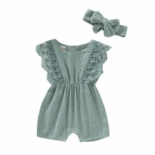 Summer Baby Girl Rompers Newborn Baby Solid Lace Design Romp