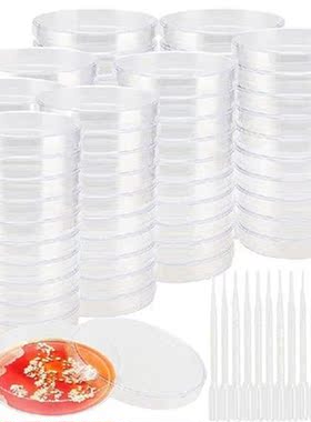 80 Pack 90MM Plastic Petri Dishes With Lids Clear Sterile