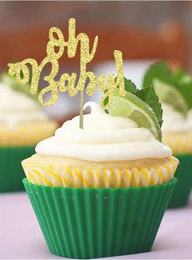 10pcs Glitter Paper Cupcake Toppers One Cake Topper 1st Birt