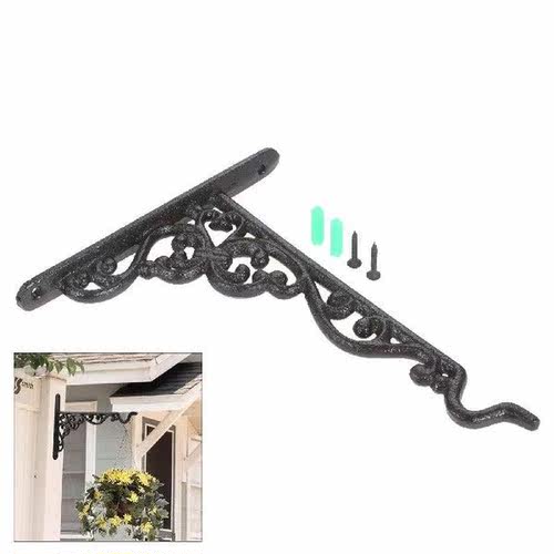 Cast Iron Hook Bracket Hanging Planters Basket Garden