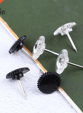 100Pcs Transparent Map Pins Multi-purpsoe Gear-like Pushpin
