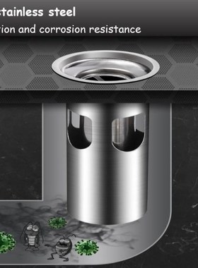 1-3Pcs Bathroom Floor Strainer Gravity Flip Cover Stainless