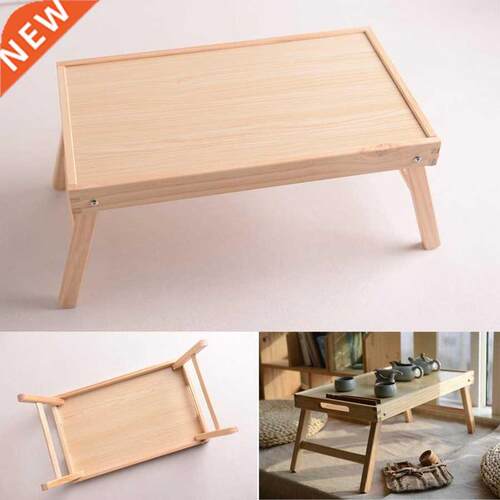 Wooden Frame Folding Table Easy on The Bed Table Outdoor Pic