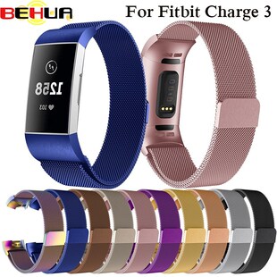 Milanese Loop Watchband For Fitbit Charge 3 strap with conne