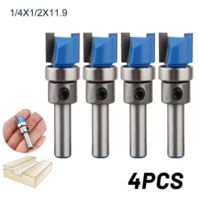 4PC 1/4 Shank Template Trim Hinge Mortising Router Bit Strai