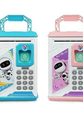 Fingerprint Piggy Bank Password Children Cartoon Cash Coin