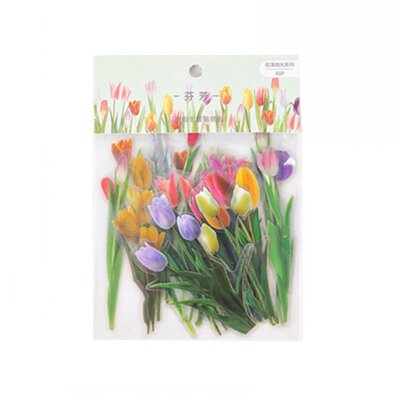 40pcs Stationery Diary Flower Sticker Fresh Scrapbooking Dec