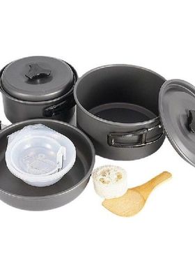Camping Cookware Set 3-4 People Non-Stick Camping Pan With