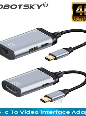 New 4K USB C to rj45/VGA/DP/HDMI-compatible/Mini DP Cable Ty