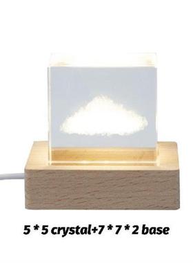 Crystal Cube Clouds Landscape Night Light USB Decorative
