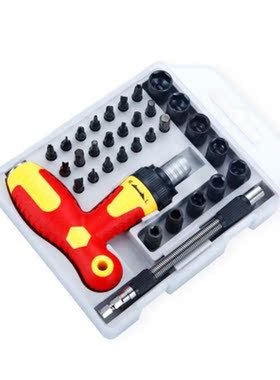 33 Pieces Ratcheting Screw Driver with Multi Bits Household