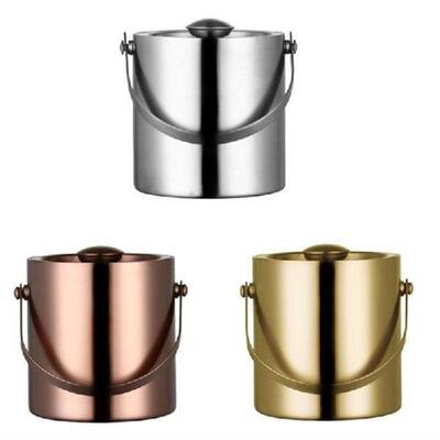 Red Wine Western Stainless Steel Ice Bucket, 3 Liter Double