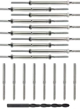 10 Pairs Lag Screw Swage Turnbuckle Tensioner And Lag Screw