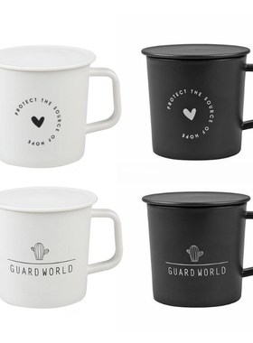Nordic Style Coffee Cup Mug Tea Milk Cups with Lid Home Offi
