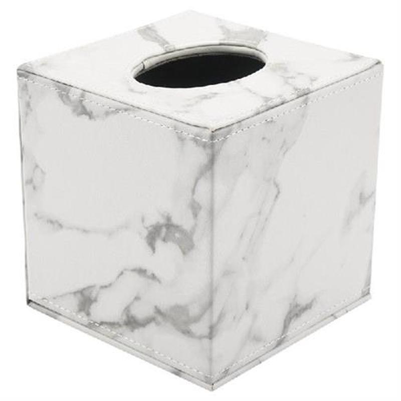 Marble Square Square Tissue Box PU Leather Roll Paper