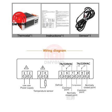 STC-8080A  Digital Temperature Controller DC 12V 24V AC 220V