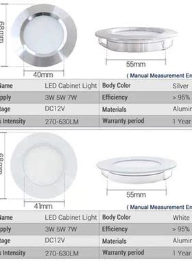 Mini Downlight LED 12V Ultra-Thin 3W 5W 7W Embedded Small Sp