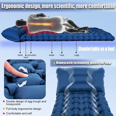 ONLIVING Camping Sleeping Mat Self Inflatable Mattress in Te
