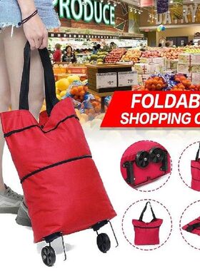Foldable Women Shopping Cart Bag Portable Shopping Trolley B