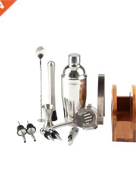 12Pcs Cocktail Shaker Mixer Bartender Kit With Stylish Woode