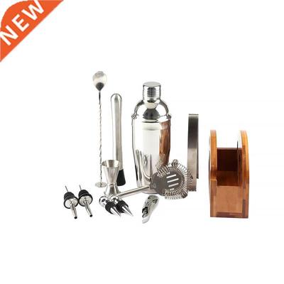 12Pcs Cocktail Shaker Mixer Bartender Kit With Stylish Woode
