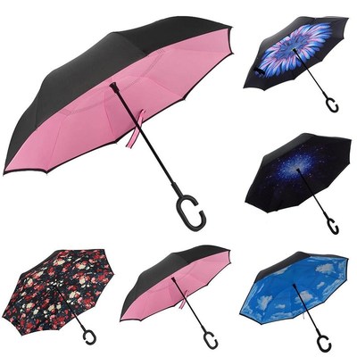 Double Layer Umbrella Rain Women Summer Windproof Waterproo