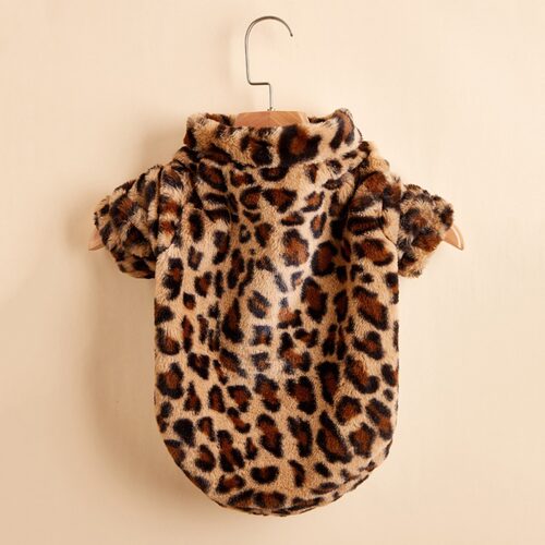 Dog Clothes for Dogs Pet Sweater Winter Leopard Print