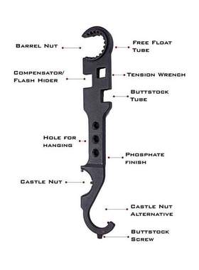 AR15 M4 Armorers Wrench Combo Armorer Spanner Tool Handguard