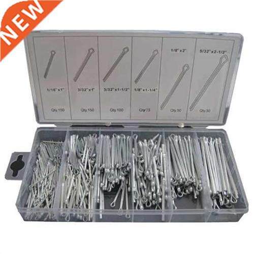 555 Pcs industrial Carbon Steel Galvanized cotter pin assort
