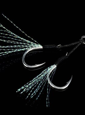 4pairs/lot Metal Jig Assist Hook With PE Line Feather Solid