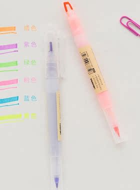 *6Pcs Cute Double-end Highlighters Pastel Liquid Chalk Marke